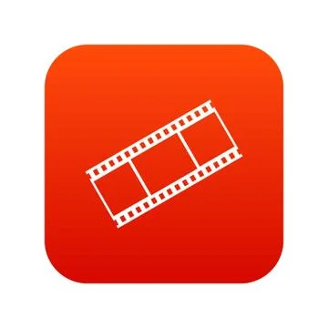 Film with frames icon digital red Illustrazione stock