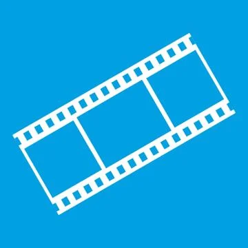 Film with frames icon white Stock Illustration