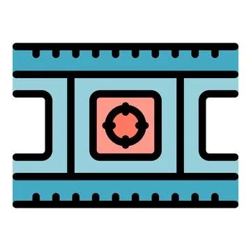 Film game target icon vector flat Stock Illustration