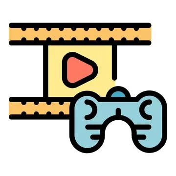 Film gameplay icon vector flat Stock Illustration