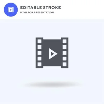 Film icon vector, filled flat sign, solid pictogram isolated on white, logo i イラスト素材