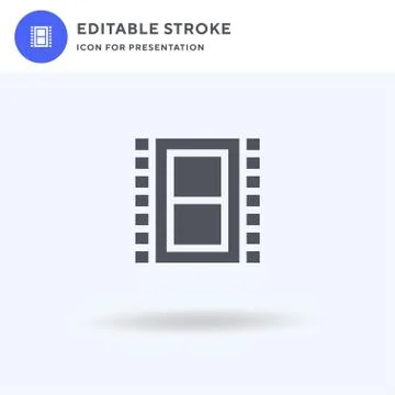Film icon vector, filled flat sign, solid pictogram isolated on white, logo Stock Illustration