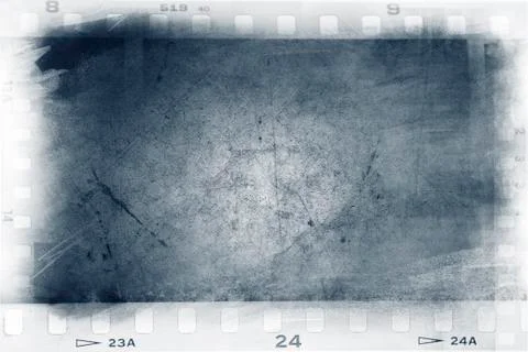 Film negative frames on blue background Stock Illustration