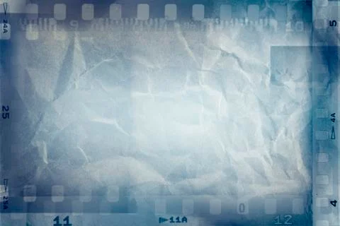 Film negative frames on blue background Stock Photos