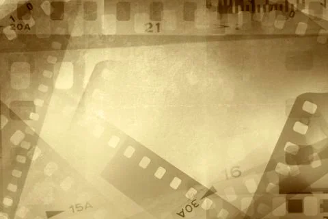 Film negative frames on brown background Stock Photos