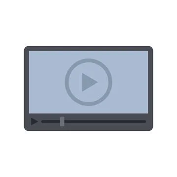 Film player icon flat vector. Video media Stockillustratie
