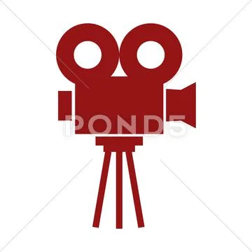 Film Projector , Vector Illustration Over White Background
