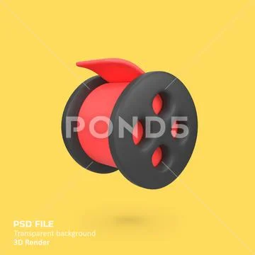 Film reel isolated 3d render icon illustration Modello PSD