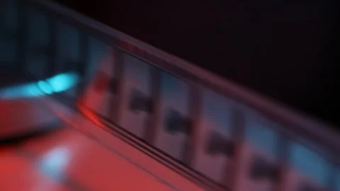 Film reel in  processing 18 Video stock 314973725