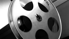 Film Reel. Close-Up. Sepia Tone., Stock Video