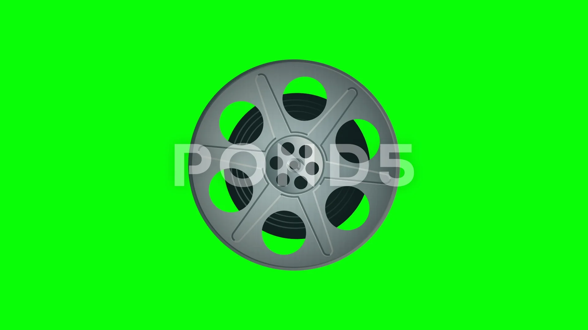 Film reel rotating on a green screen, Stock Video