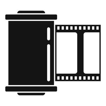 Film roll icon simple . Camera photo Illustrazione stock