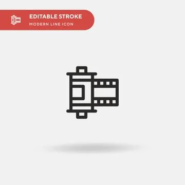 Film Roll Simple vector icon. Illustration symbol design template for web mob Stock Illustration
