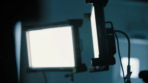 Film set lighting studio LED Stock Footage