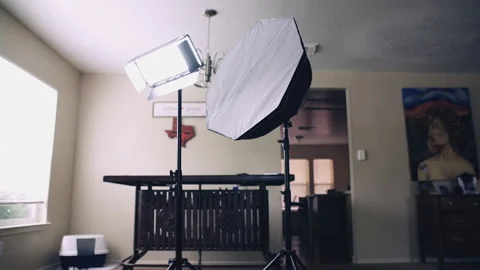 Film Set Lights Stock Footage 244411263
