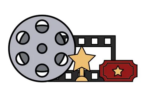 Film set objects icon Stock Illustration