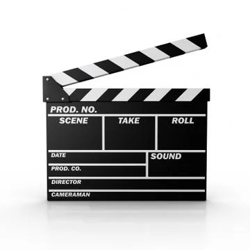 black and white movie slate clipart on white background