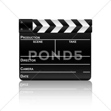 Film slate with reflection 2 Stock Illustration