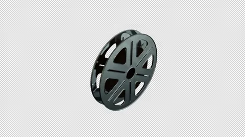 Film spool rotation loop able video with alpha Stock Footage 147088687