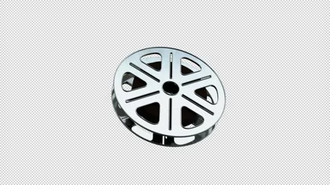 Film spool rotation loop able video with alpha channel Stock Footage 147089015