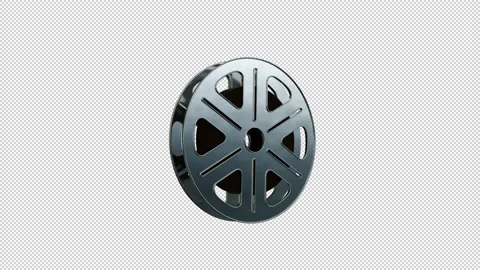 Film spool rotation loop able video with alpha channel Stock Footage 147089031
