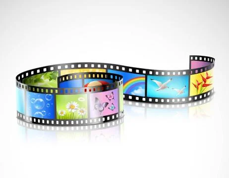 Film Strip With Colorful Images Stock Illustration