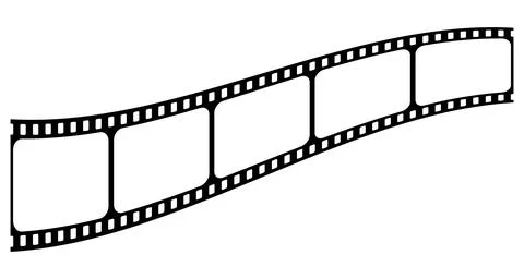 Film strip icon with frames representing videography, cinema, and photography Stock Illustration
