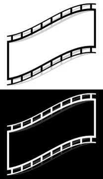 Film strip shape elements with distortion for photography / generic image con Illustrazione stock