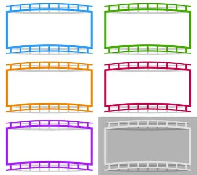 Film strip shape elements with distortion for photography / generic image con Illustrazione stock
