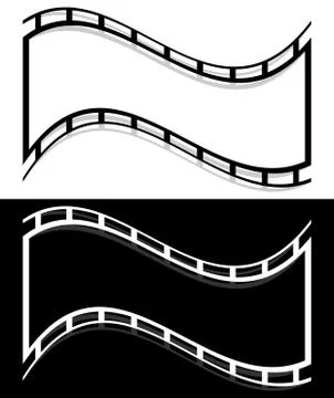 Film strip shape elements with distortion for photography / generic image con Illustrazione stock