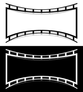 Film strip shape elements with distortion for photography / generic image con Stock Illustration