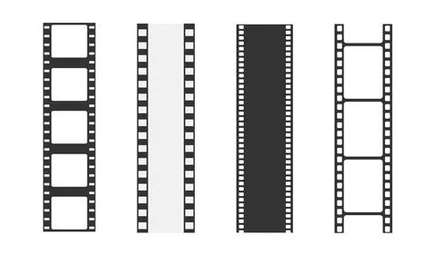 Film strip templates. Negative and strip, media filmstrip. Film roll vector Stock Illustration