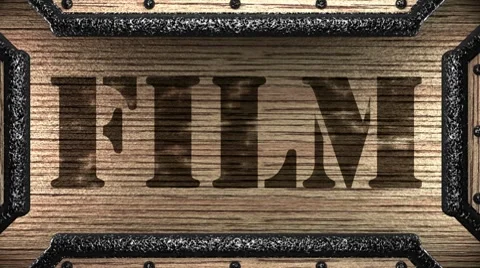 Film on wooden stamp Stock Footage