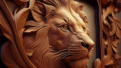 Filmic 3D green screen transition - A lion brass door knocker knocks 3 times. Stock Footage 232710273