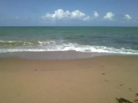 Filming the beach up close, the waves come and go, natural beauty! Stock Footage 163684386