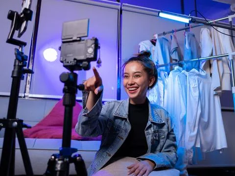 Filming a content creation session studio video production modern environment Stock Photos