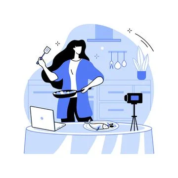 Filming cooking classes isolated cartoon vector illustrations. Stock Illustration
