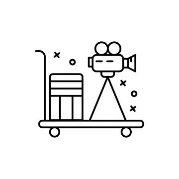 Filming, dolly, camera icon. Element of film Industry icon Stock Illustration