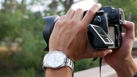 Filming With DSLR Camera Stock Footage 123452151