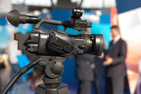 Filming an event with a video camera Stock Photos