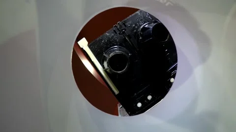 Filming inside the plastic cup pouring clear transparent soda water drink with b Stockbeeldmateriaal 137540128