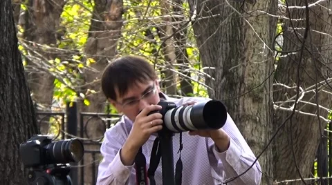 Filming operator stand-up Stockbeeldmateriaal 55187385