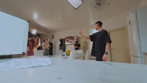 Filming process, backstage of shooting an advertisement Stock Footage 308313297