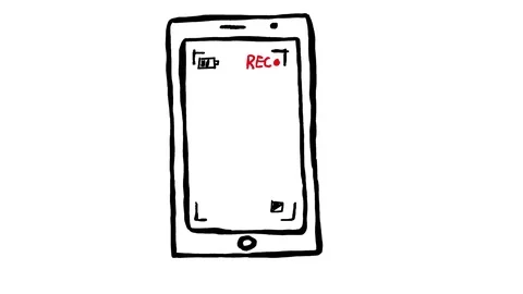 Filming Smartphone REC Screen Scribble Animation Doodle Cartoon 4K 스톡 동영상 72442290