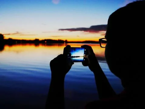 Filming  Sunset Stock Photos