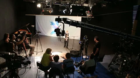 Filming in TV studio Stock Footage 53975667