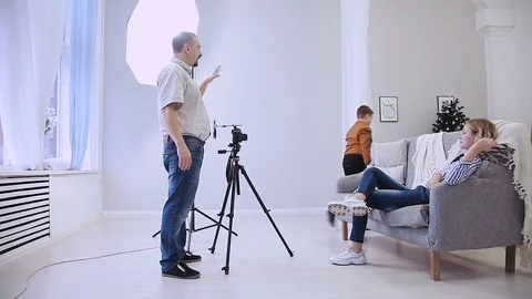 Filmmaker on the set Stock Footage 100837396