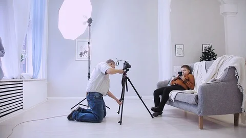 Filmmaker on the set Stock Footage 100837917