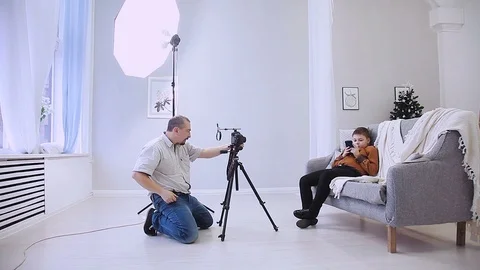 Filmmaker on the set Stock Footage 100840558