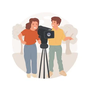 Filmmaking class isolated cartoon vector illustration. Illustrazione stock